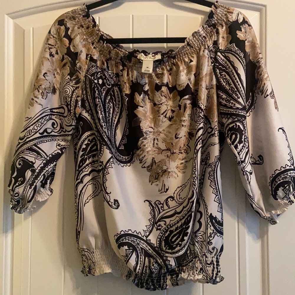 Gorgeous black and tan blouse, White House Black Market